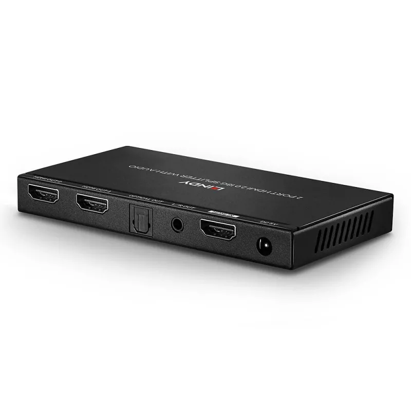 HDMI Splitter Lindy 2 Port HDMI 18G Splitter mit Audio und Downscaling