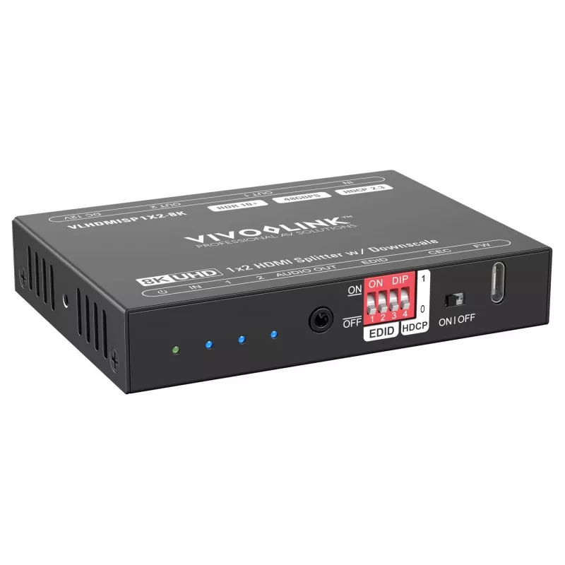 HDMI-Splitter VivoLink VLHDMISP1X2-8K 1x2, unterstützt bis zu 8K@60Hz