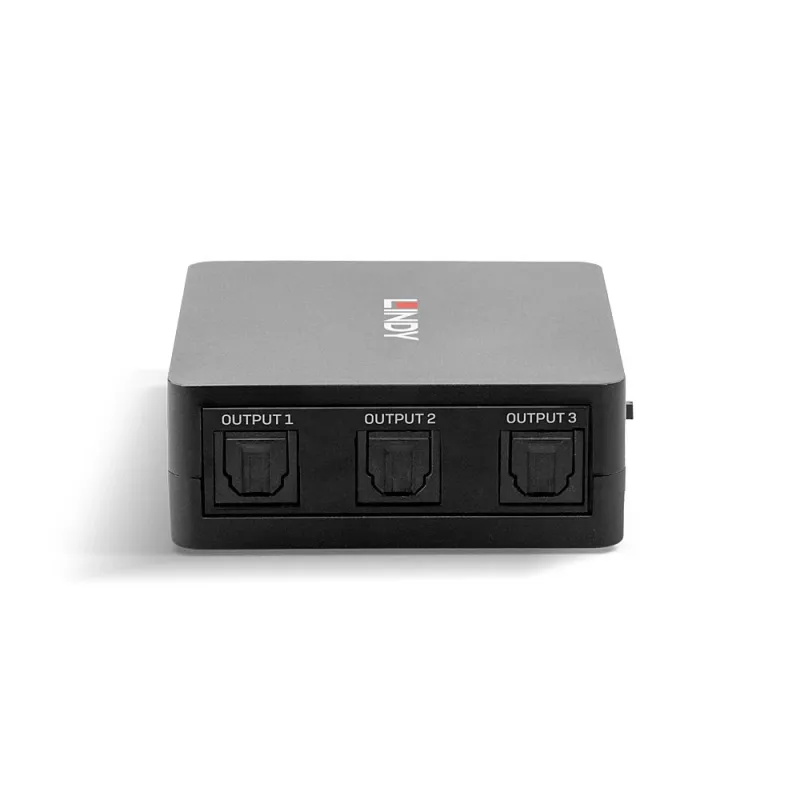 Lindy 3 Port Optischer (TosLink) Audio Splitter, Schwarz, 1x TosLink, 3x TosLink, Stecker, Stecker, CE, FCC, REACH