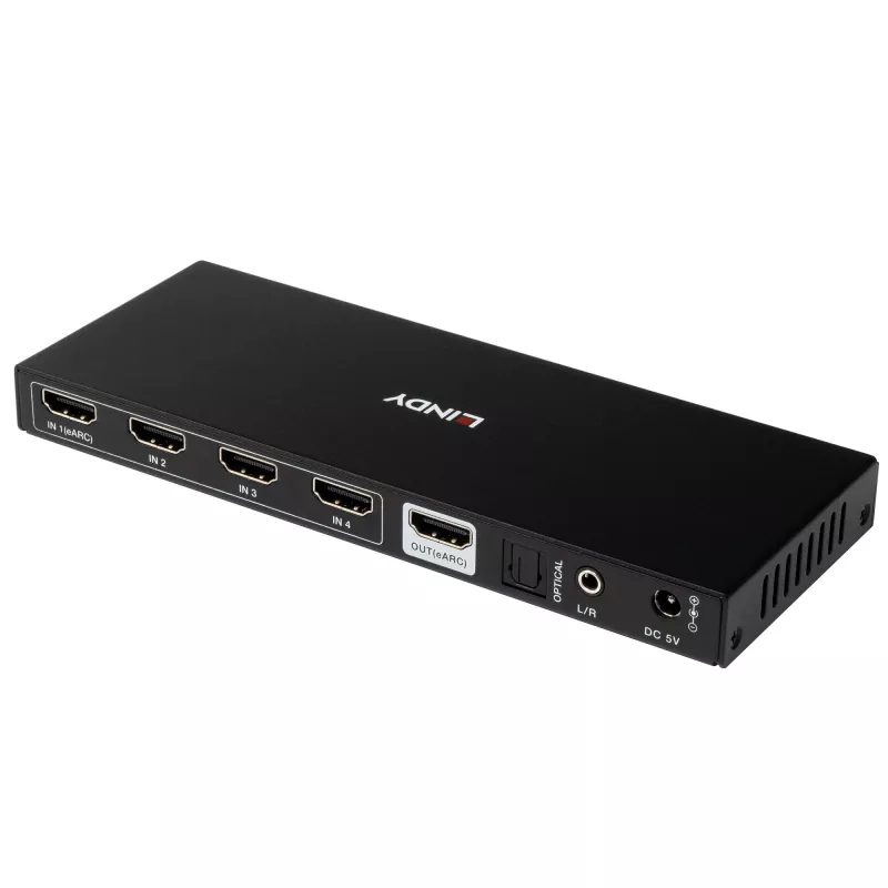 Lindy 4-Port HDMI 8K60 Umschalter mit eARC HDMI USB A USB C