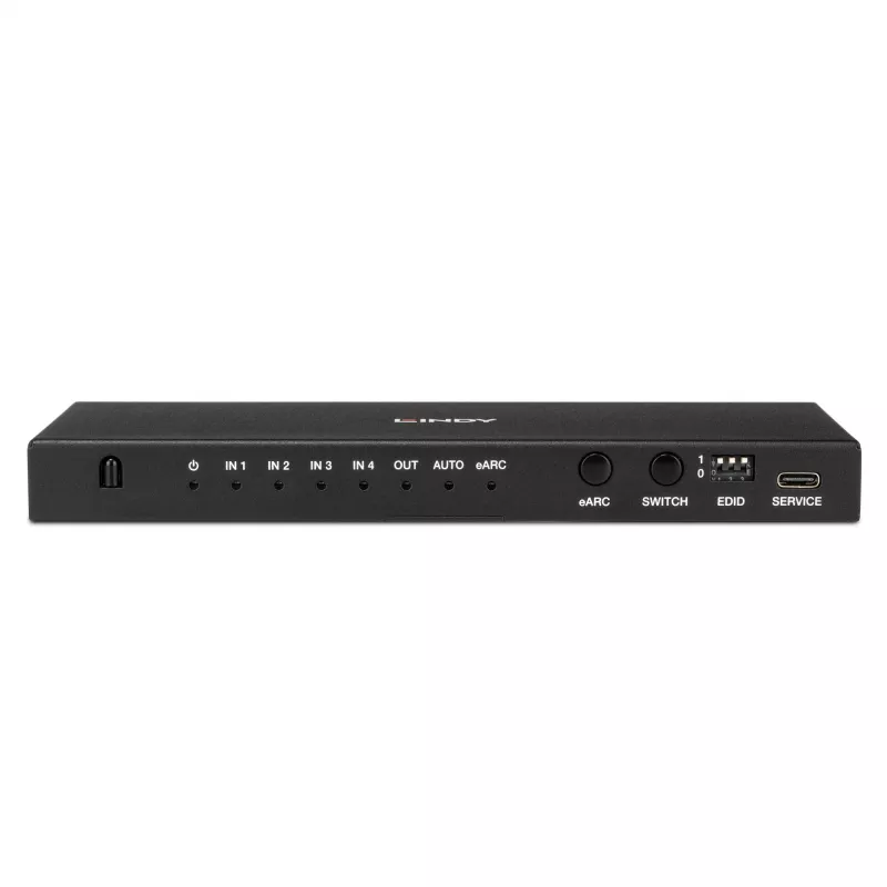 Lindy 4-Port HDMI 8K60 Umschalter mit eARC HDMI USB A USB C