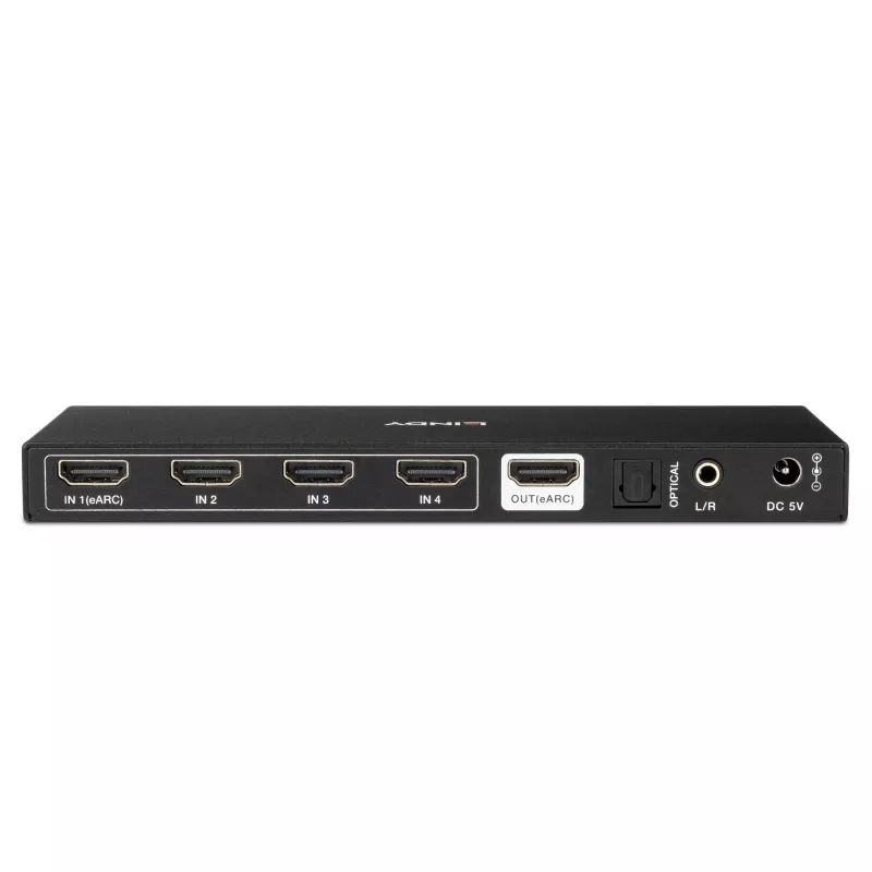 Lindy 4-Port HDMI 8K60 Umschalter mit eARC HDMI USB A USB C