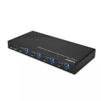 Lindy 4 Port HDMI 4K60, USB 3.0 und Audio KVM Switch