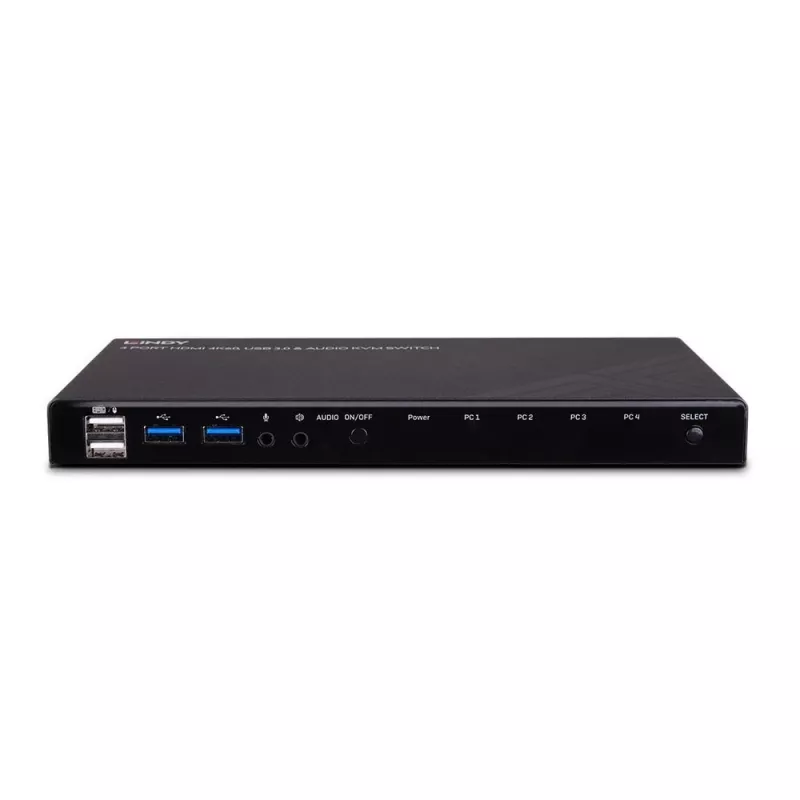 Lindy 4 Port HDMI 4K60, USB 3.0 und Audio KVM Switch