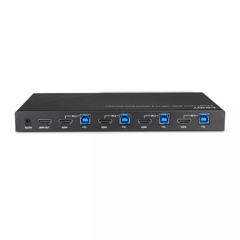 Lindy 4 Port HDMI 4K60, USB 3.0 und Audio KVM Switch
