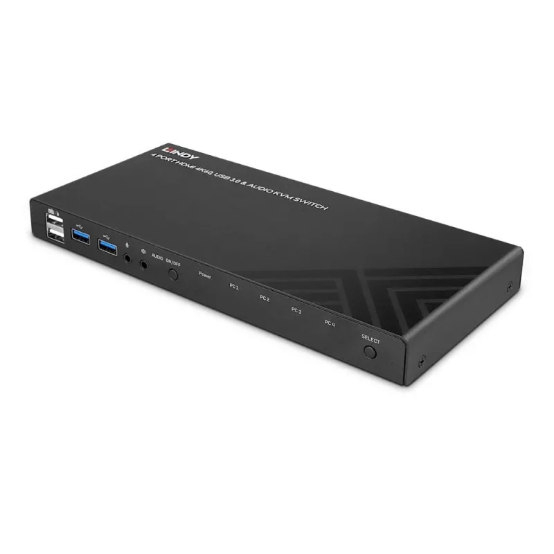 Lindy 4 Port HDMI 4K60, USB 3.0 und Audio KVM Switch