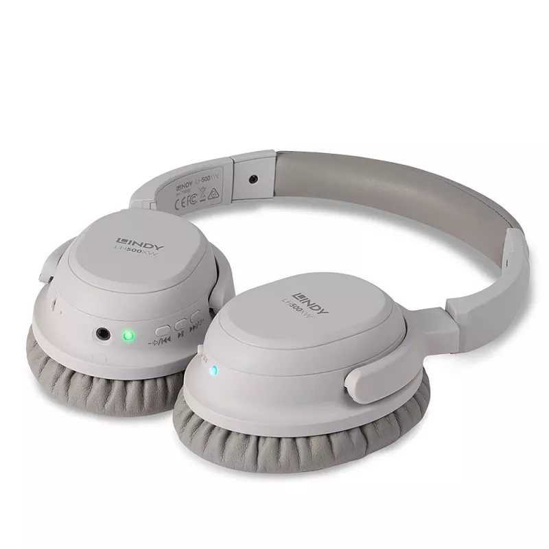 Lindy LH500XW Headset Kabelgebunden & Kabellos Kopfbügel Anrufe/Musik Micro-USB Bluetooth Grau