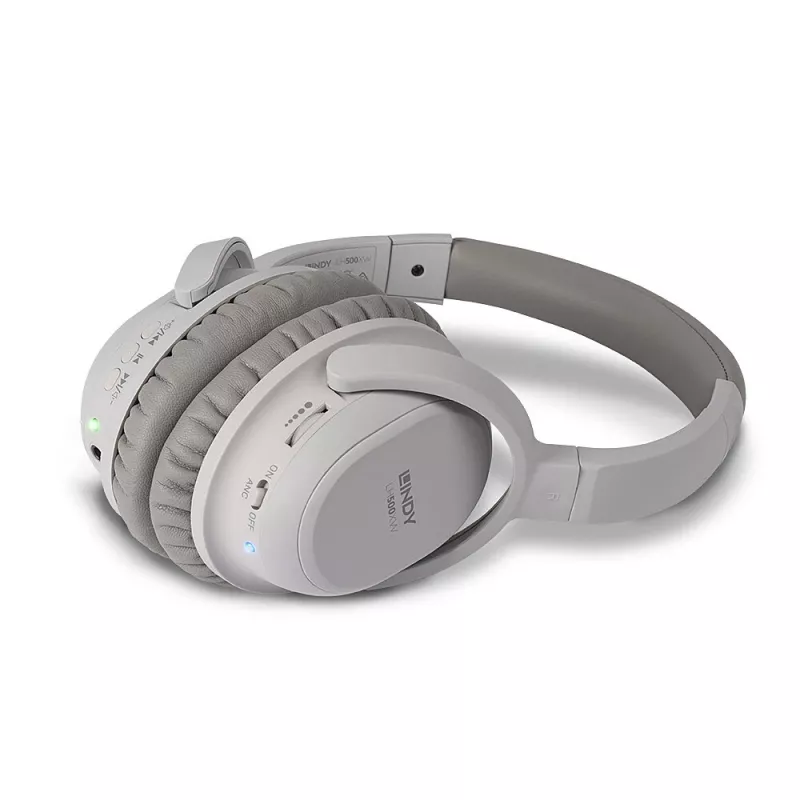 Lindy LH500XW Headset Kabelgebunden & Kabellos Kopfbügel Anrufe/Musik Micro-USB Bluetooth Grau