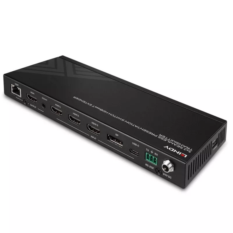 AV-Transmitter Lindy 5 Port Seamless Presentation Switch HDBaseT Extender 3840 x 2160 Pixel
