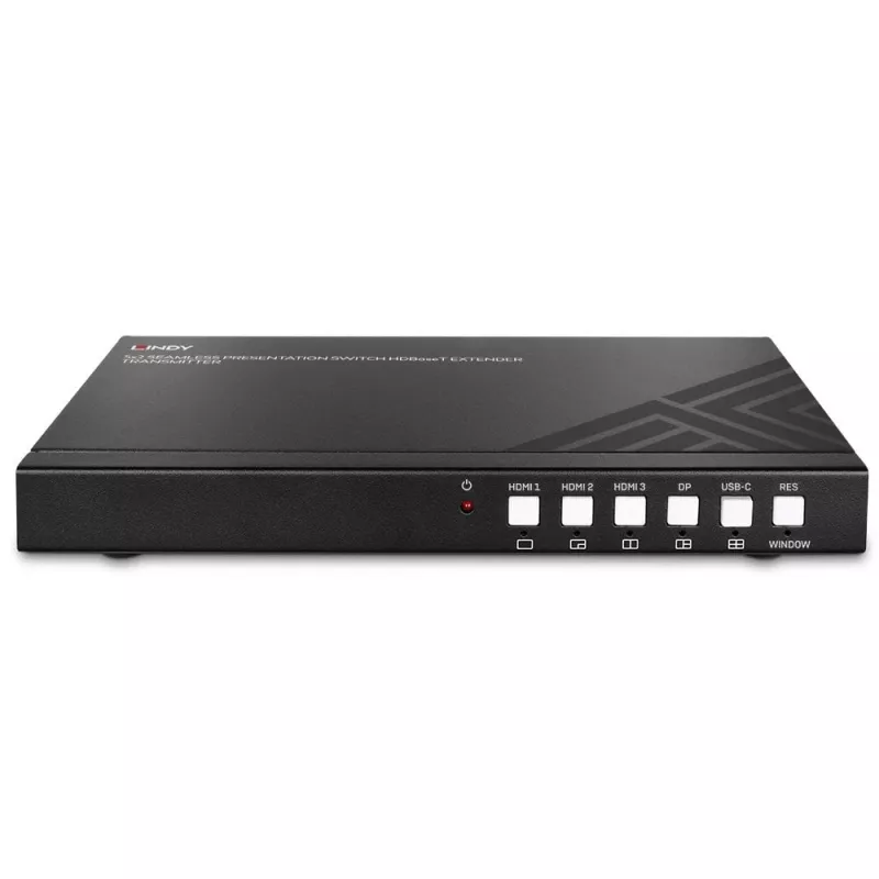 AV-Transmitter Lindy 5 Port Seamless Presentation Switch HDBaseT Extender 3840 x 2160 Pixel