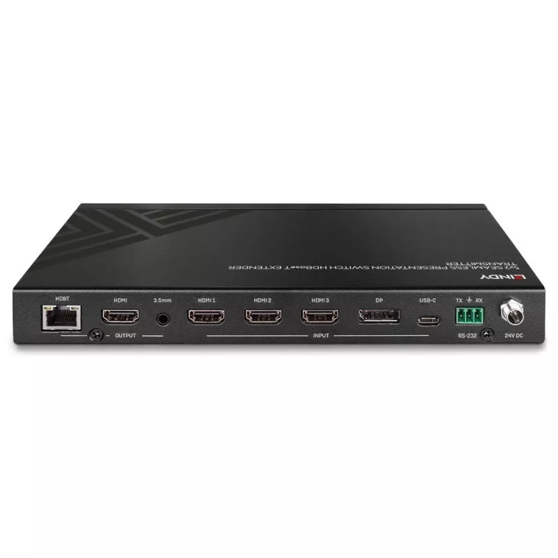 AV-Transmitter Lindy 5 Port Seamless Presentation Switch HDBaseT Extender 3840 x 2160 Pixel