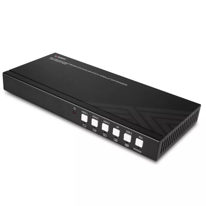 AV-Transmitter Lindy 5 Port Seamless Presentation Switch HDBaseT Extender 3840 x 2160 Pixel