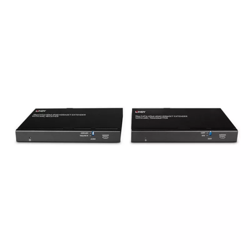 Lindy 70m Cat.6 HDMI 4K60, Audio, IR und RS-232 HDBaseT Extender mit ARC