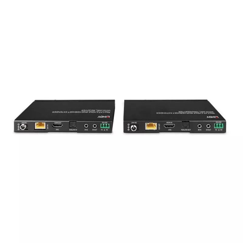 Lindy 70m Cat.6 HDMI 4K60, Audio, IR und RS-232 HDBaseT Extender mit ARC