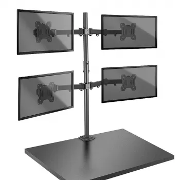 Lindy Quad-Monitorhalterung mit Mast und Tischklemme