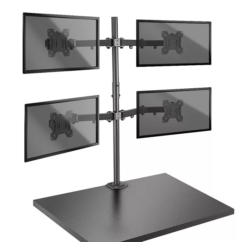Lindy Quad-Monitorhalterung mit Mast und Tischklemme