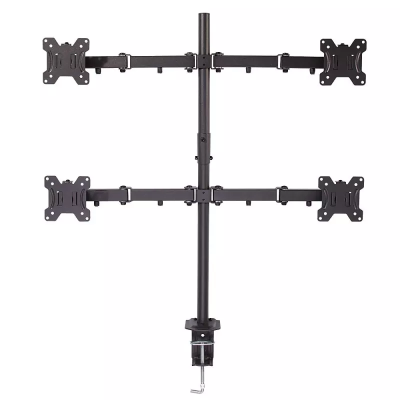 Lindy Quad-Monitorhalterung mit Mast und Tischklemme