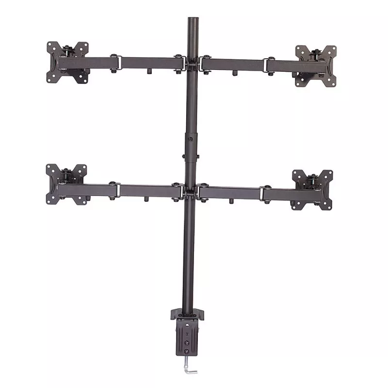 Lindy Quad-Monitorhalterung mit Mast und Tischklemme