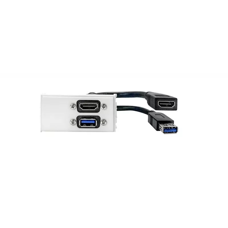 Vivolink WI221261 HDMI + USB A Steckdosenaufsatz Weiß 2 Module