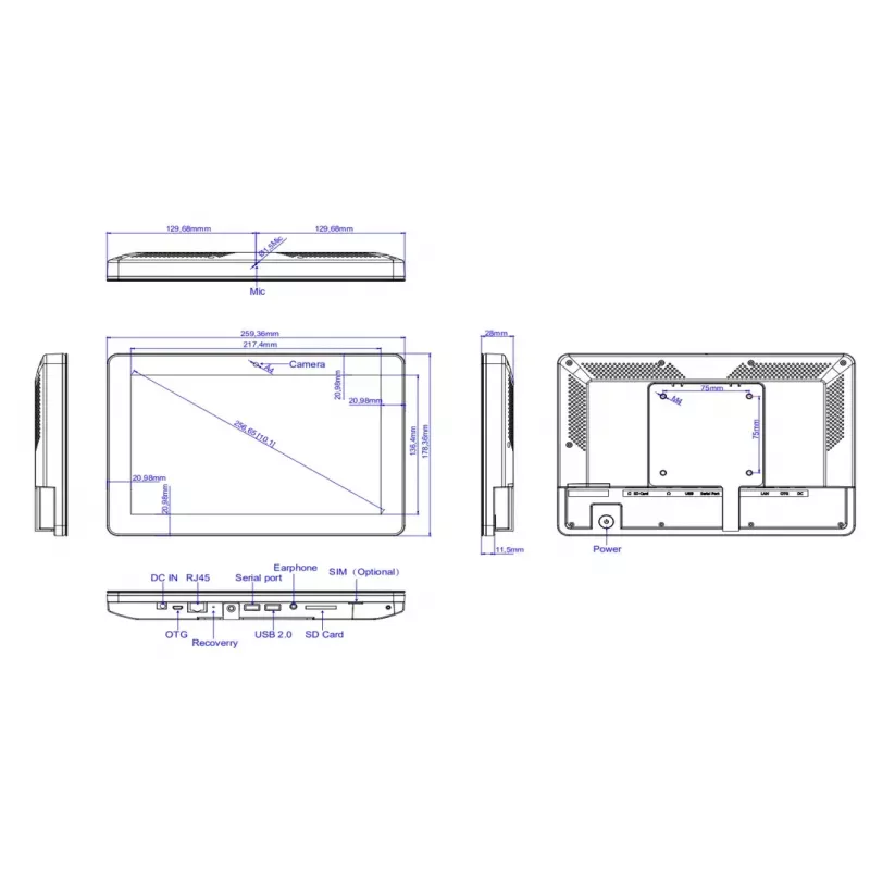 Display Loop24 10.1 Zoll LM-1052T/1056T LED POE Touch