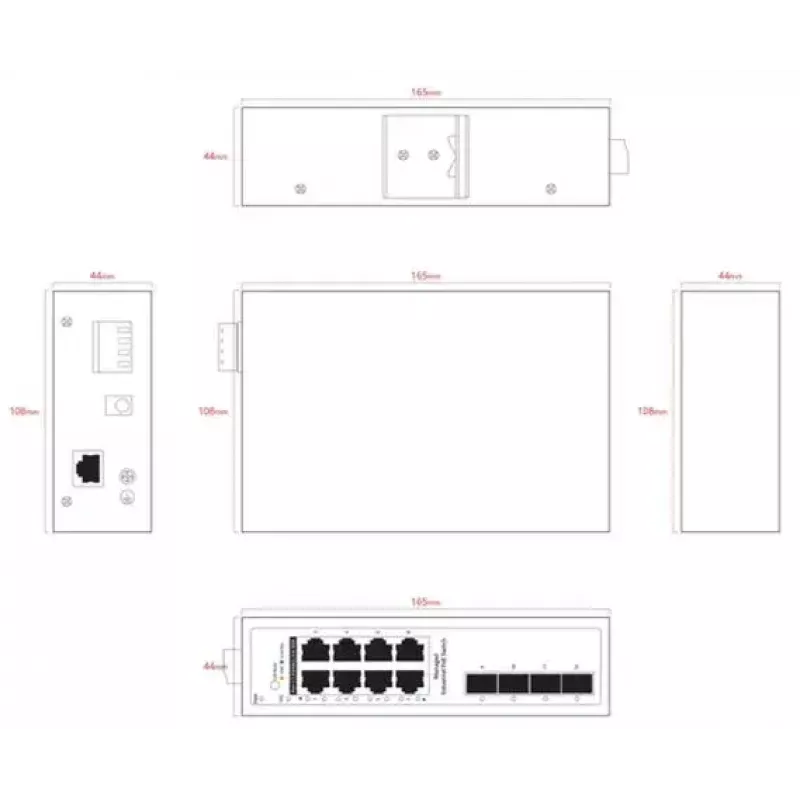 Netzwerk-Switch Ernitec ELECTRA-IM08-1GB 8 Ports 1 GB Ethernet