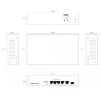 Netzwerk-Switch Ernitec ELECTRA-U04-1GB-60W 4 Ports 1 GB 60 W