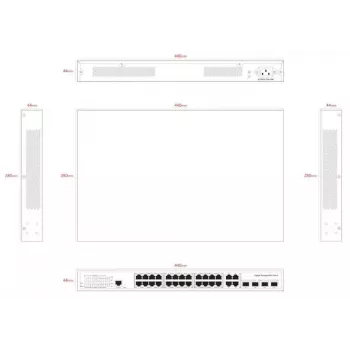 Netzwerk-Switch Ernitec ELECTRA-M224-1GB-370W 24 Ports 1GB