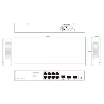 Netzwerk-Switch Ernitec ELECTRA-M08-1GB-150W 8 Ports 1 GB 150 W