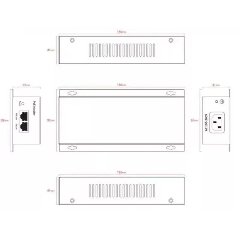 PoE-Adapter Ernitec ELECTRA-POE-10GB-90W 10Gbit/s 90W