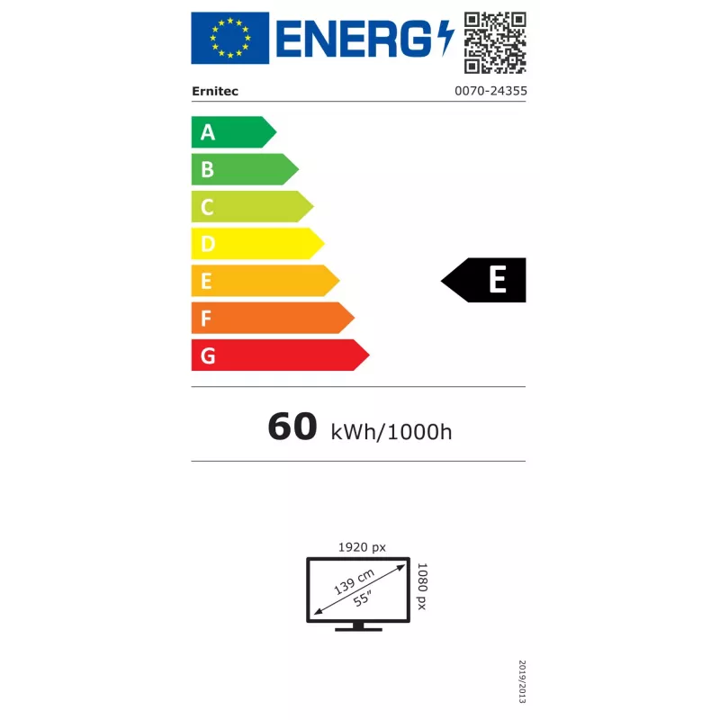 Ernitec 0070-24355 Signage Display Digital Signage Flachbildschirm 139,7 cm (55 Zoll) LCD 4K Ultra HD Schwarz