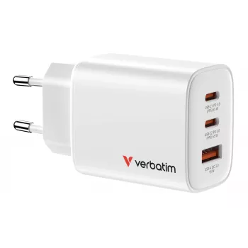 Verbatim Essentials GaN Ladegerät 65W EU-Stecker Weiß, Innenbereich, AC, 20 V, Weiß