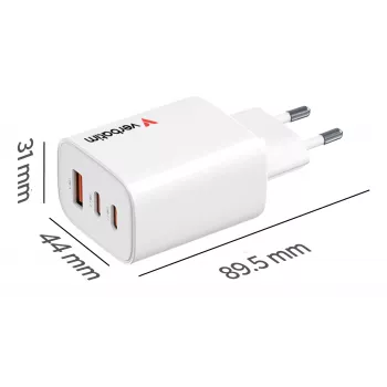 Verbatim Essentials GaN Ladegerät 65W EU-Stecker Weiß, Innenbereich, AC, 20 V, Weiß