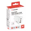 Verbatim Essentials GaN Ladegerät 65W EU-Stecker Weiß, Innenbereich, AC, 20 V, Weiß