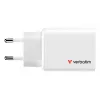 Verbatim Essentials GaN Ladegerät 65W EU-Stecker Weiß, Innenbereich, AC, 20 V, Weiß