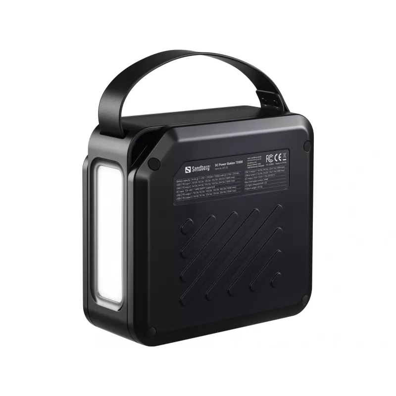 Tragbare DC-Powerstation SANDBERG Sandberg DC Power Station 72000 — LMFP 72.000 mAh, DC- & USB‑C-Eingang, schwarz