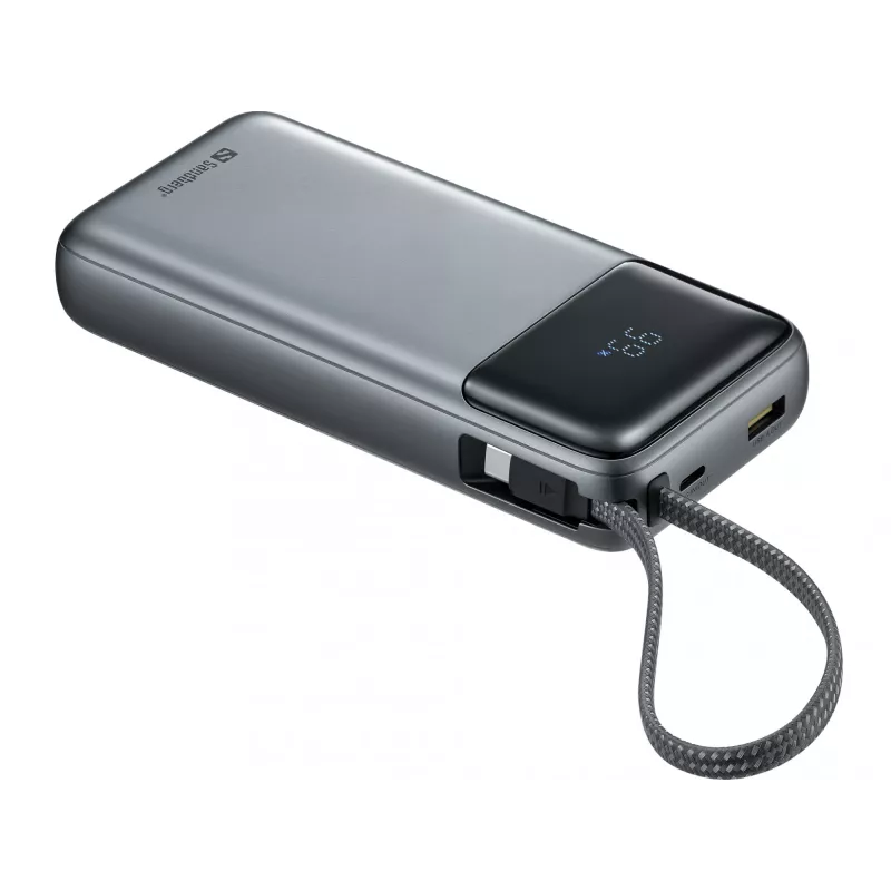 Powerbank SANDBERG All-in1 Powerbank 20000 PD 67W — 20000 mAh LiPo, 1×USB-A, 1×USB-C, 15W Ausgangsleistung, Schwarz/Grau