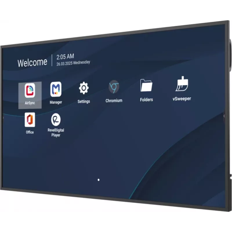 Professioneller 65-Zoll-4K-Commercial-Display VIEWSONIC CDE6531-1C, 3840×2160, 500 cd/m², Android 14, 24/7, VESA