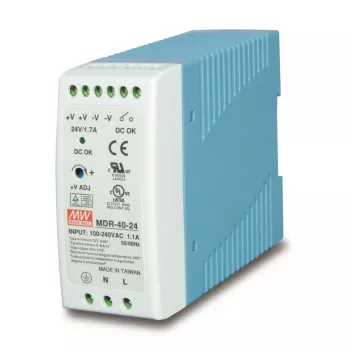 Netzteil PLANET PWR-40-24, 40 W, 24 V Ausgang, 100–240 V AC Eingang, passive Kühlung, LED-Status