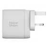 Schnelles GaN-Ladegerät Native Union Fast Gan Charger Pd 67W Weiß Intl 2C1A USB‑C 2 Anschlüsse 67W AC 100–240V Schutz vor Überstrom Überspannung Überhitzung