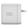 Schnelles GaN-Ladegerät Native Union Fast Gan Charger Pd 67W Weiß Intl 2C1A USB‑C 2 Anschlüsse 67W AC 100–240V Schutz vor Überstrom Überspannung Überhitzung