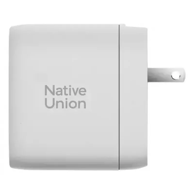 Schnelles GaN-Ladegerät Native Union Fast Gan Charger Pd 67W Weiß Intl 2C1A USB‑C 2 Anschlüsse 67W AC 100–240V Schutz vor Überstrom Überspannung Überhitzung