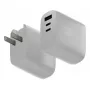 Schnelles GaN-Ladegerät Native Union Fast Gan Charger Pd 67W Weiß Intl 2C1A USB‑C 2 Anschlüsse 67W AC 100–240V Schutz vor Überstrom Überspannung Überhitzung
