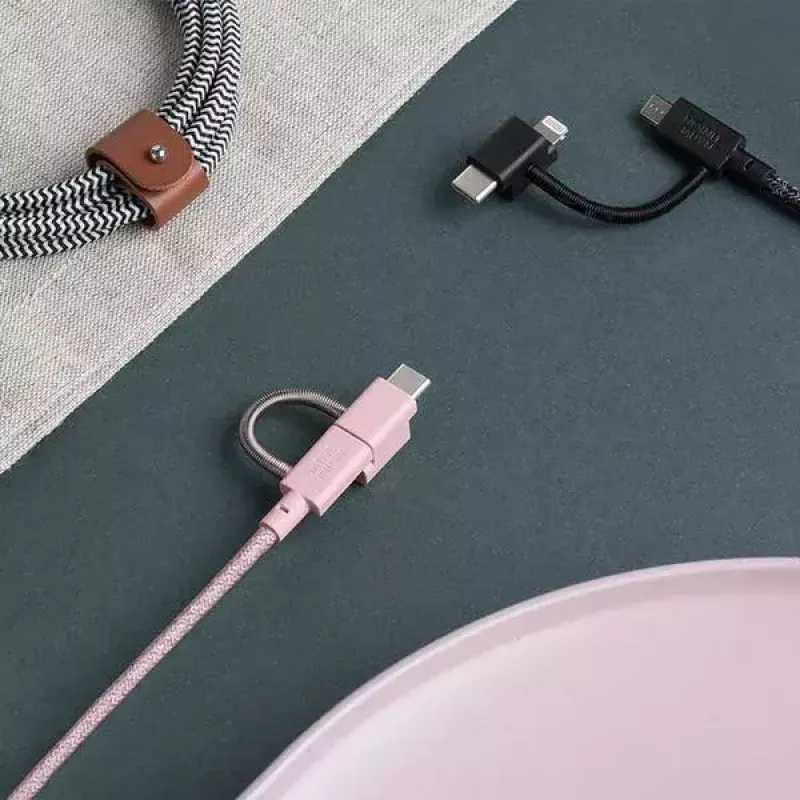 USB-2.0-Datenkabel native union BELT-ULC-ZEB-NP 2 m USB A auf USB‑C / Micro‑USB B / Lightning Schwarz Weiß
