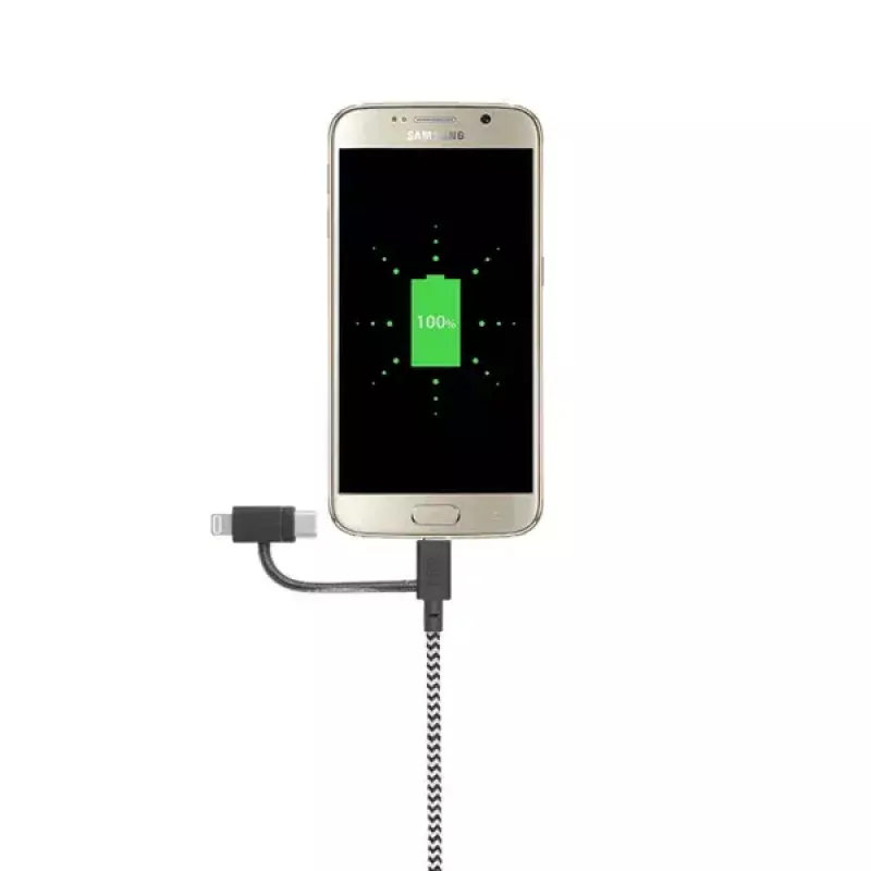 USB-2.0-Datenkabel native union BELT-ULC-ZEB-NP 2 m USB A auf USB‑C / Micro‑USB B / Lightning Schwarz Weiß