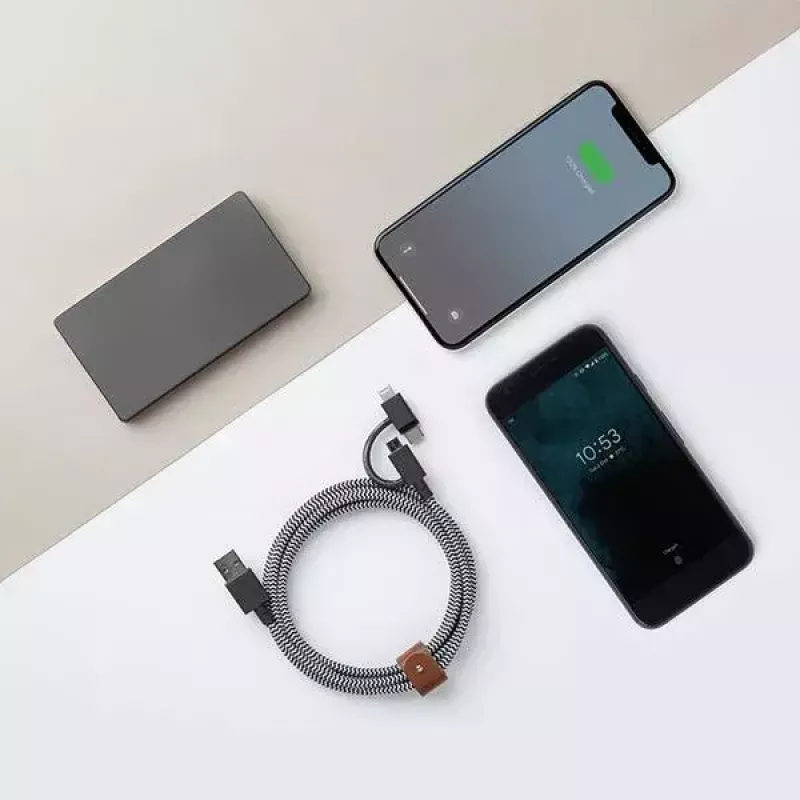 USB-2.0-Datenkabel native union BELT-ULC-ZEB-NP 2 m USB A auf USB‑C / Micro‑USB B / Lightning Schwarz Weiß