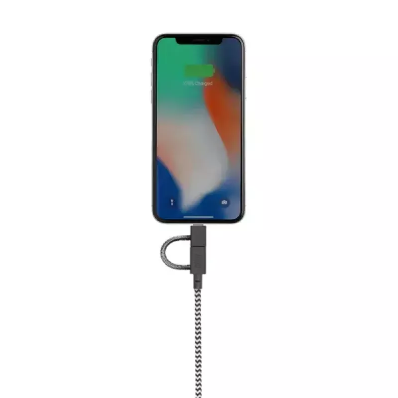 USB-2.0-Datenkabel native union BELT-ULC-ZEB-NP 2 m USB A auf USB‑C / Micro‑USB B / Lightning Schwarz Weiß
