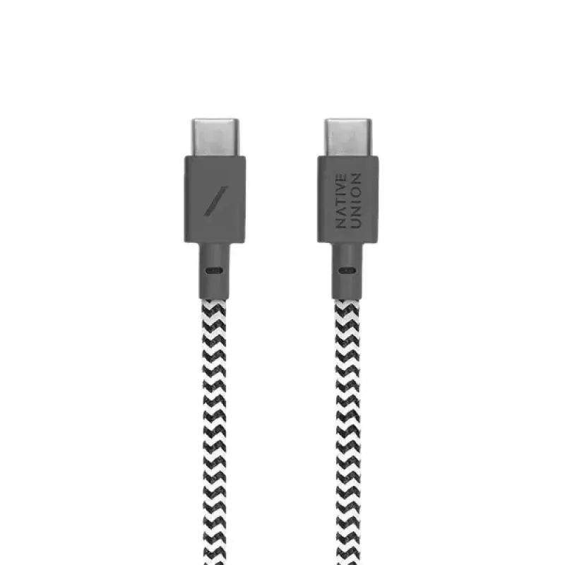 USB-C-Kabel Native Union BELT-C-ZEB-2-NP 1,2 m USB-C auf USB-C Schwarz/Weiß