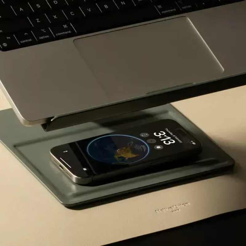 Laptop- und Tabletständer native union HOME-STAND-GRN Aluminium und Silikon, Grün, max. Höhe 60 cm, Breite 220 mm Tiefe 60 mm Höhe 259 mm