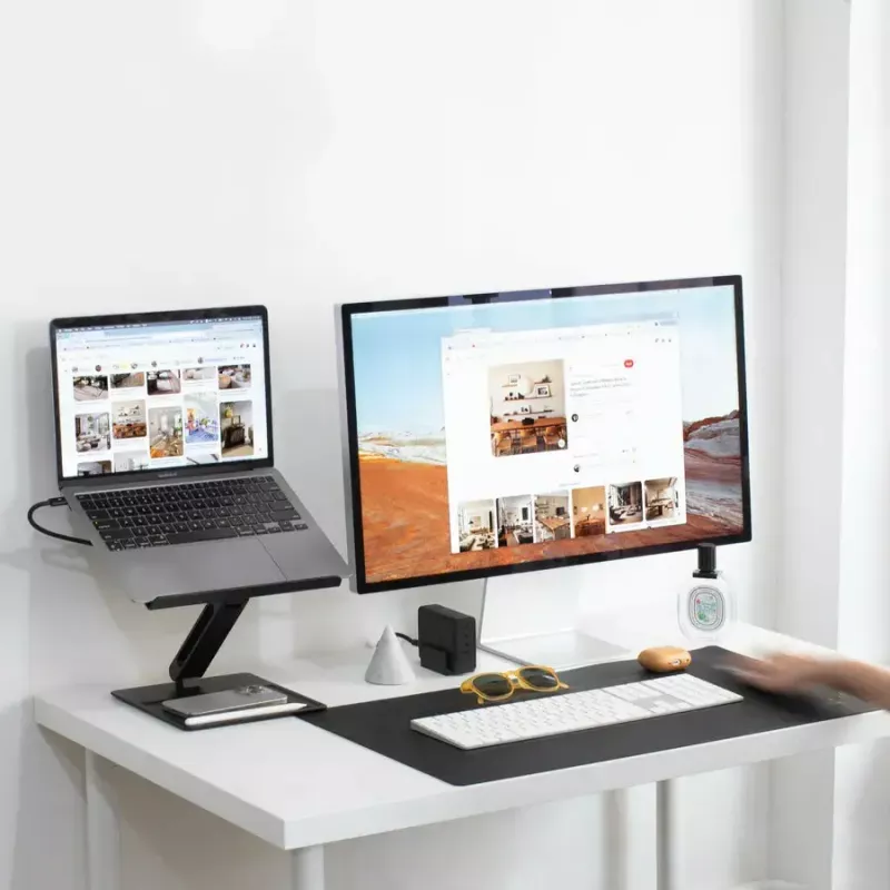 Laptop- und Tabletständer native union HOME-STAND-GRN Aluminium und Silikon, Grün, max. Höhe 60 cm, Breite 220 mm Tiefe 60 mm Höhe 259 mm