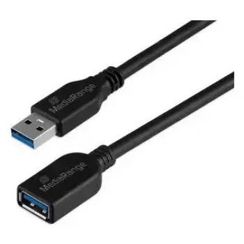 USB-A-auf-USB-A-Kabel MediaRange MRCS241 USB 3.2 Gen 1 (5 Gbit/s) 5 m Schwarz